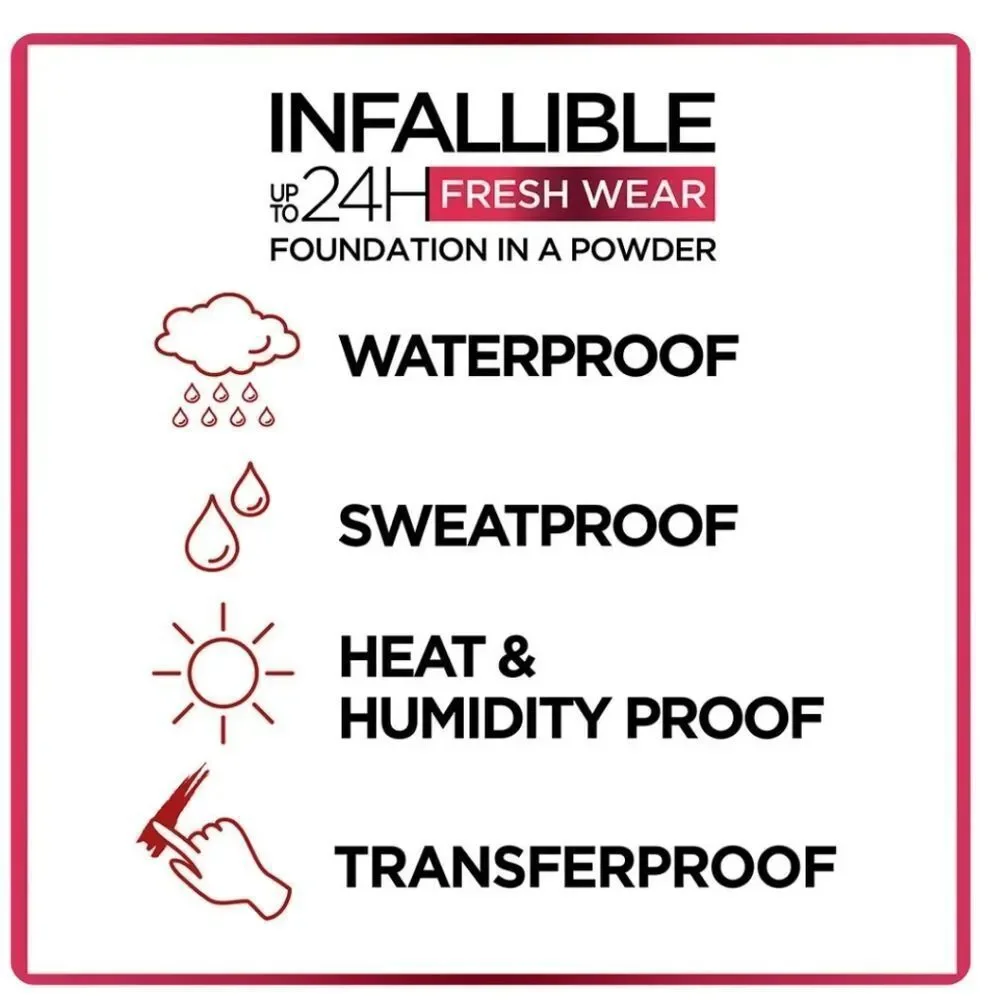 🆕🧴L'Oreal Infallible 24H Fresh Wear Foundation In A Powder - #300, Amber